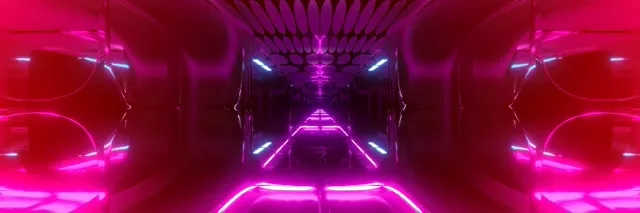 Neon Tunnel Pink Magenta Sci-Fi VJ Loop 3:1 Triple Wide 60fps Screensaver