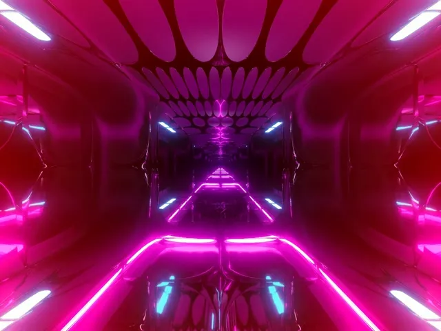 Neon Tunel Roza Ovalna Mreža VJ Loop 4:3 Klasičan 60fps Čuvar Ekrana