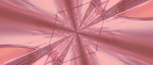 Vj loop Neon Tunnel Pink Kaleidoscope Burst 21:9 Ultrawide 60fps Screensaver
