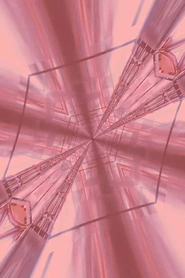 Rozā Zelta Neona Tunelis Kaleidoskopa Sprādziens VJ Loop 2:3 Photo Portrait 60fps Ekrānsaudzētājs