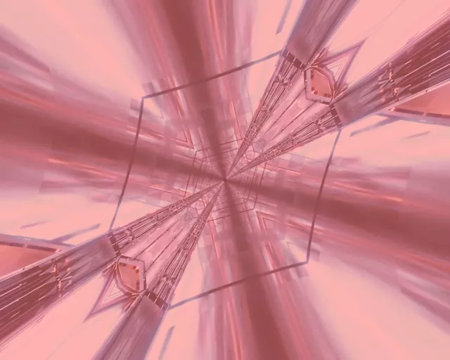 Ružovo Ružový Neon Tunel Kaleidoskop Výbuch 5:4 industrial 60fps Šetrič Obrazovky VJ Loop