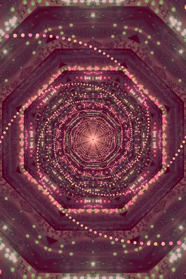 粉色霓虹隧道屏保 60fps 2:3 照片竖屏 VJ Loop