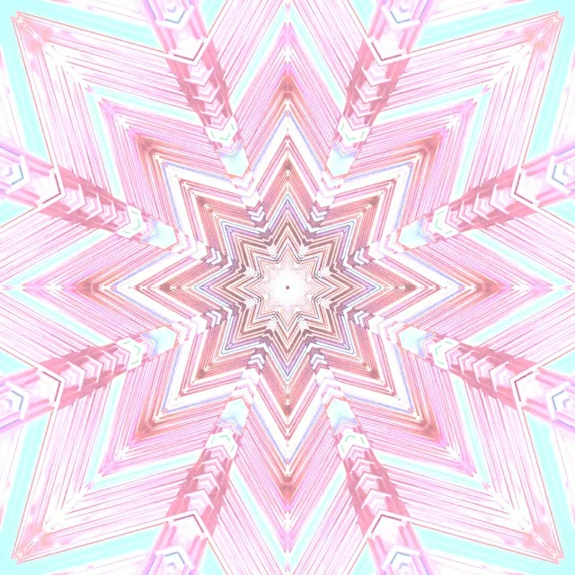 Neon Tunel Izar Kaleidoskopoa Arrosa VJ Loop 1:1 Karratua 60fps Pantaila-Babeslea