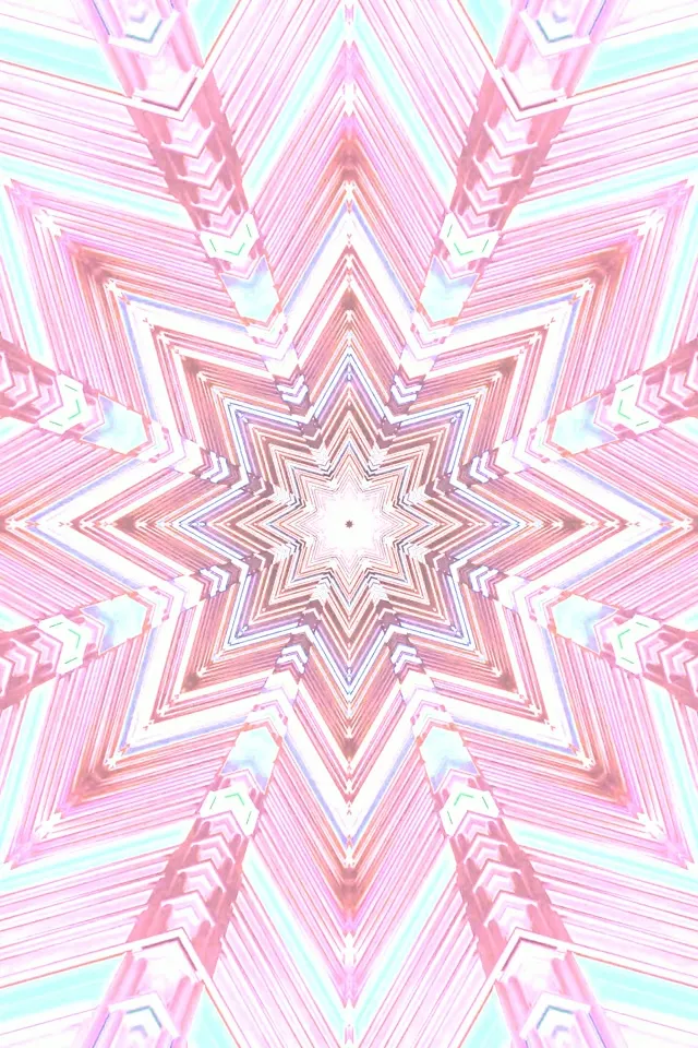 霓虹隧道星形万花筒 2:3 照片竖屏 60fps 屏保 VJLoops