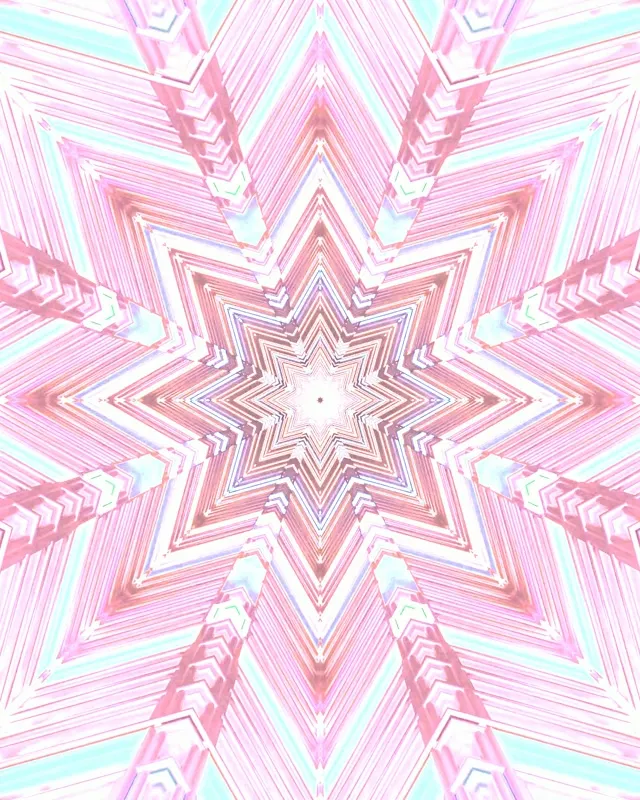 Túnel Neón Caleidoscopio Estrella Rosa VJ Loop 4:5 Instagram 60fps Salvapantallas