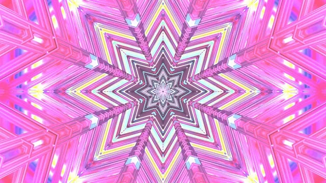 핑크 네온 터널 스타 만화경 4K UHD 60fps 화면보호기 VJ Loop
