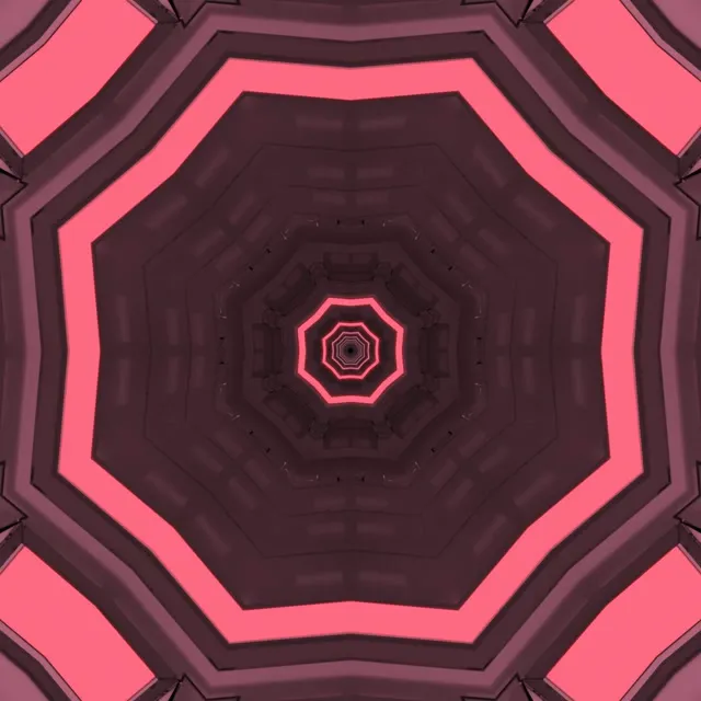 Neon Tunnel Pink Octagon Vortex | Vj Loop | 1:1 Square | 60fps | Screensaver