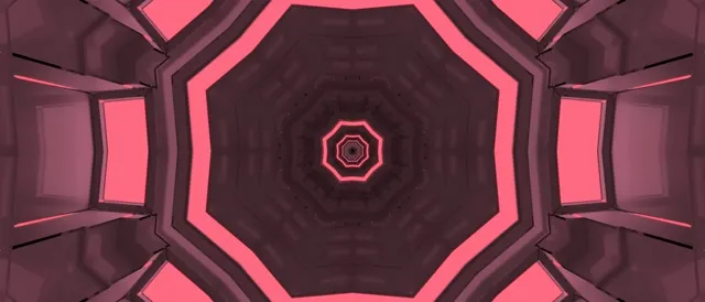 Neon Tunnel Pink Octagon Vortex VJ Loop 21:9 Ultrawide 60fps Screensaver