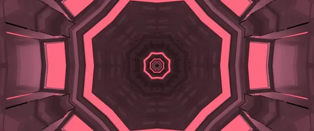 Neon Tunnel Pink Octagon Vortex Vj Loop 2.39:1 Cinemascope 60fps Screensaver