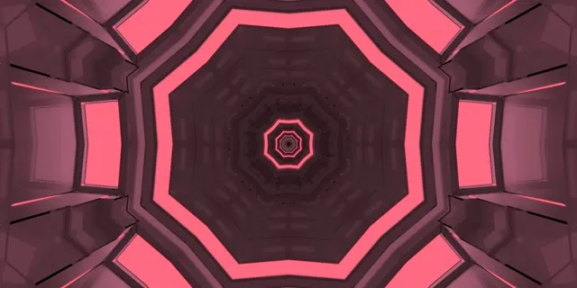 Neon Tunnel Pink Octagon Vortex Vj Loop 2:1 Univisium 60fps Screensaver
