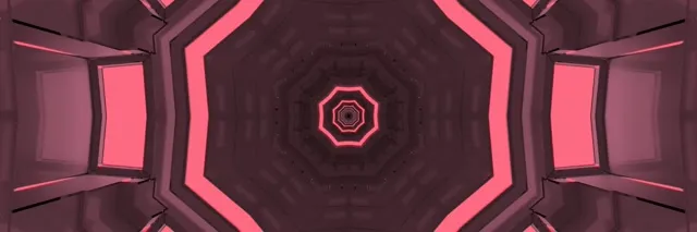 Neon Tunnel Octagon Vortex Vj Loop 3:1 Triple Wide 60fps Screensaver