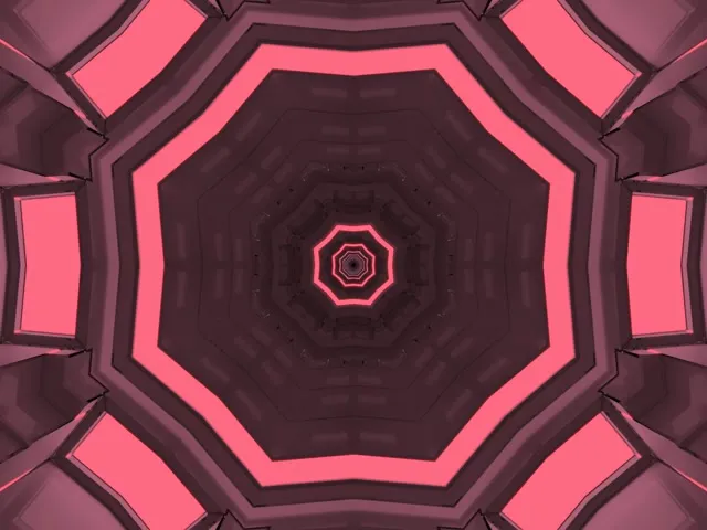 Neon Tunnel Pink Octagon Vortex Vj Loop 4:3 Classic 60fps Screensaver