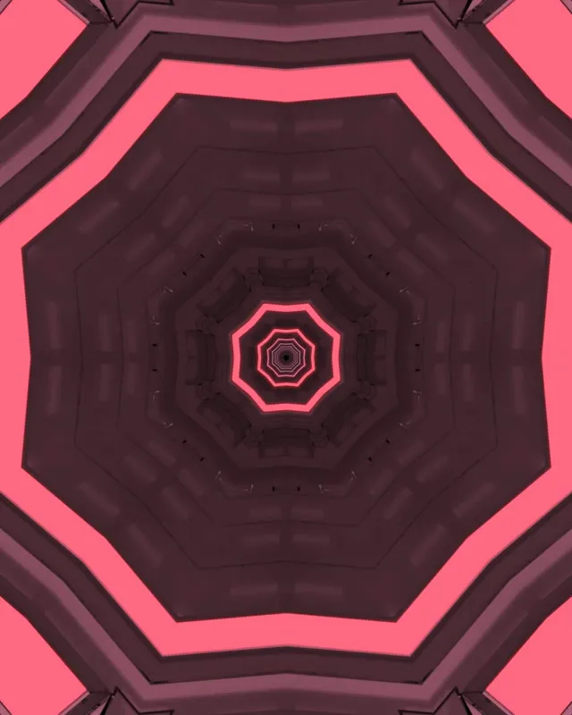 Neon Tunnel Pink Octagon Vortex Vj Loop 4:5 Instagram 60fps Screensaver