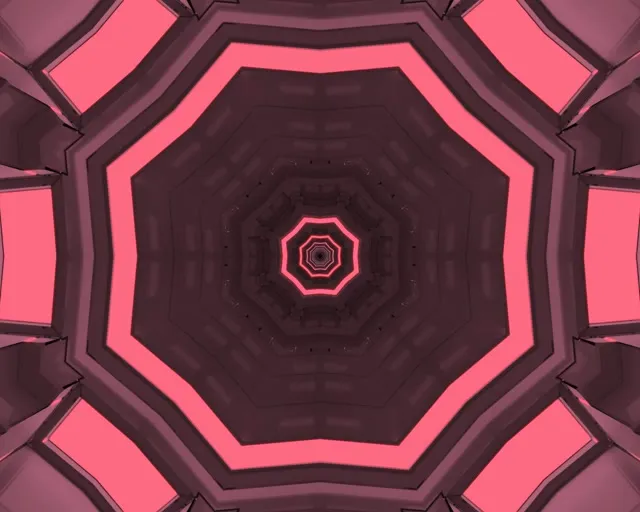 Neon Tunnel Pink Octagon Vortex Vj Loop 5:4 industrial 60fps screensaver