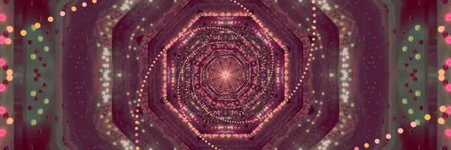 Oktagon Pink Terowongan Neon Screensaver 3:1 Triple Wide 60fps VJ Loop