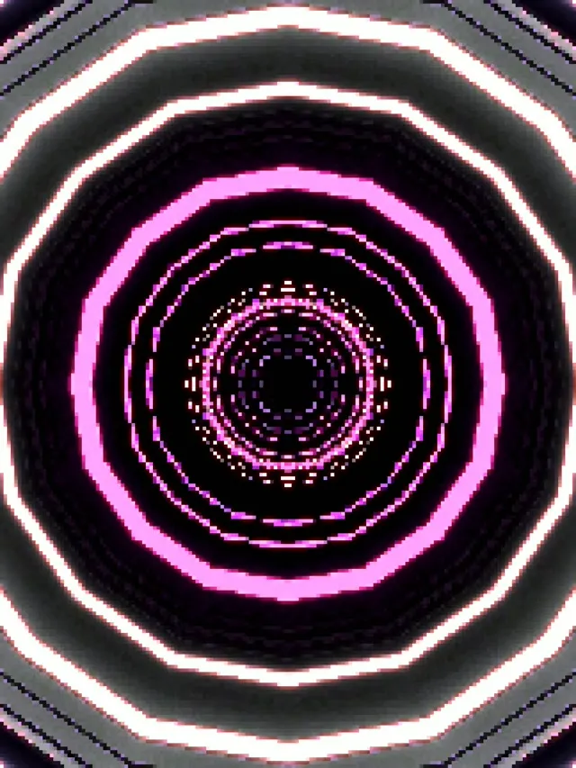 Неоновый туннель розово-фиолетовый восьмиугольный вортекс VJ Loop 3:4 iPad портрет 60fps заставка