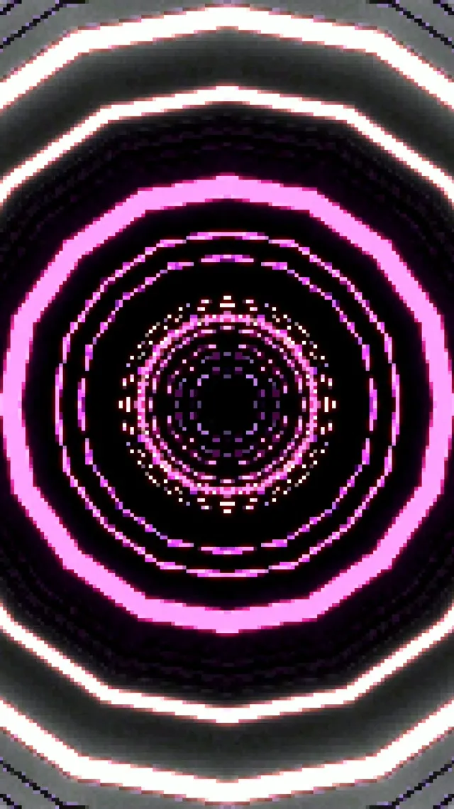 Neon Tunnel Pink Purple Octagon Vortex Vj Loop 9:16 Reels 60fps Screensaver
