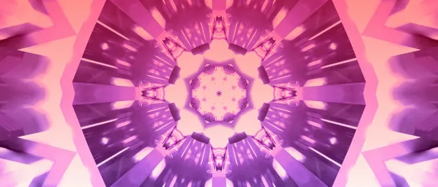 Vj loop Neon Tunnel Pink Kaleidoscope Spiral 21:9 Ultrawide 60fps Screensaver