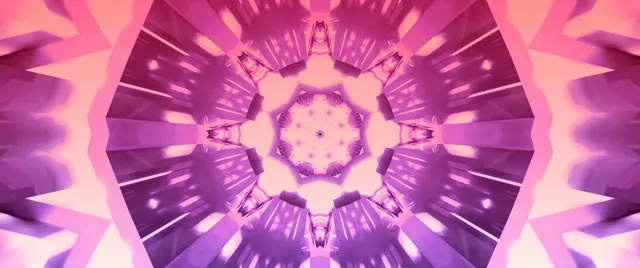 Neon Tunnel Pink Purple Kaleidoscope Vortex VJ Loop 2.39:1 Cinemascope 60fps Screensaver