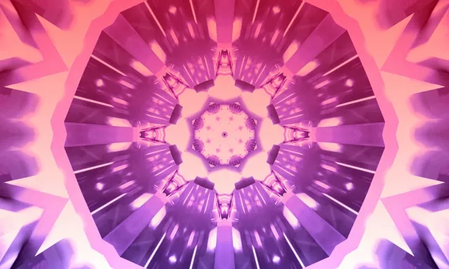 Neon Tunnel Pink Kaleidoskop Vortex VJ Loop 5:3 Wide 60fps Bildschirmschoner
