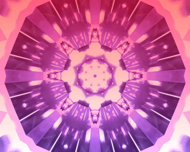 Neon Tunela Arrosa Kaleidoskopioa Haizezuloa VJ Loop 5:4 Industriala 60fps Pantaila-babeslekua