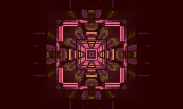 Neon Tunnel Pienk Groen Pixel Vortex VJLoops 60fps 5:3 Breë Screensaver