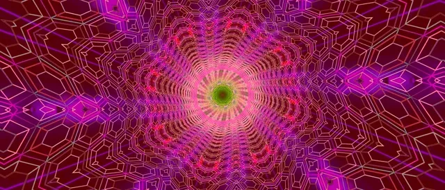 Neon Tunnel Kaleidoscope Vortex VJ Loop 21:9 Ultrawide 60fps Screensaver