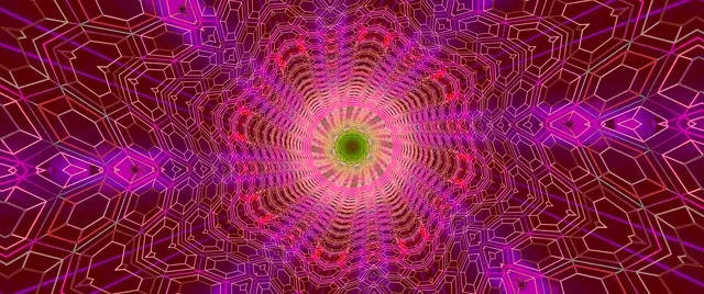 Tunnel Neon Vortice Caleidoscopio VJ Loop 2.39:1 Cinemascope 60fps Screensaver