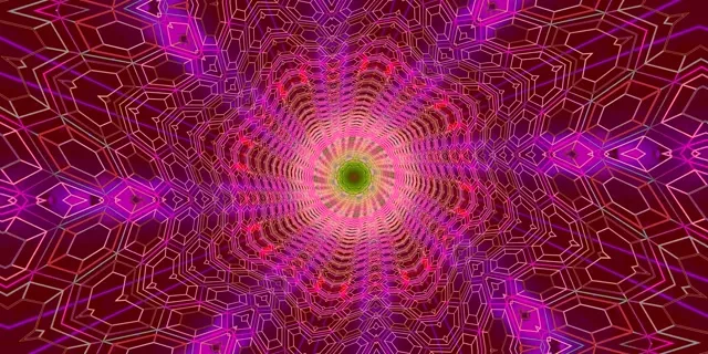 Neon Tunnel Kaleidoscope Vj Loop 2:1 Univisium 60fps Screensaver