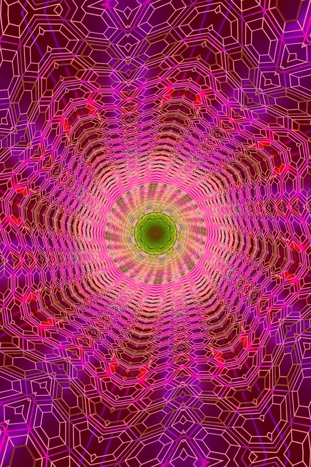 Neon Tunela Kaleidoskopio Sarea 2:3 Argazki Portrait 60fps Pantaila-babeslea VJLoops