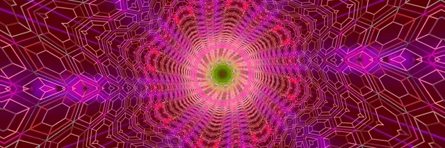 Neon Tunnel Fraktal Kaleidoskop 3:1 Triple Wide 60fps Bildschirmschoner VJ Loop