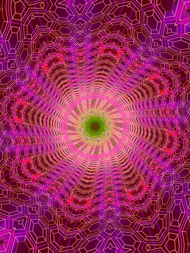 Neono Tunelis Kaleidoskopas Tinklas Vj Loop 3:4 iPad Portretas 60fps Ekrano Užsklanda