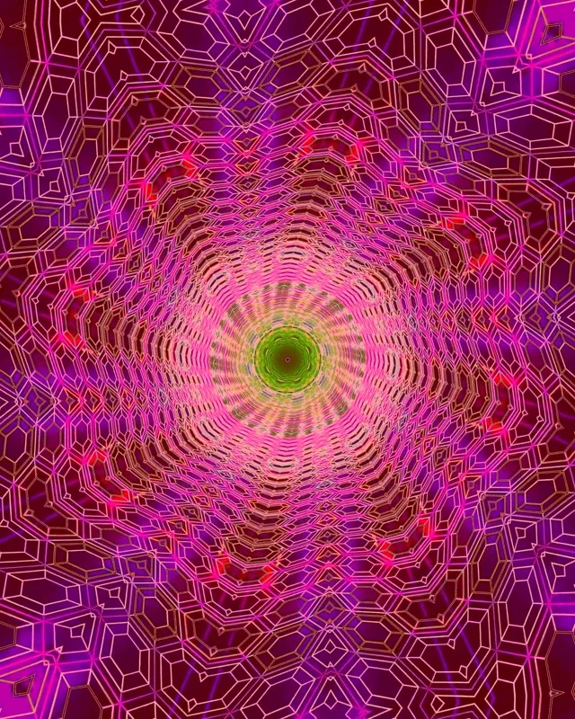 Túnel de Neó Caleidoscopi Fractal VJ Loop 4:5 Instagram 60fps Protector de Pantalla