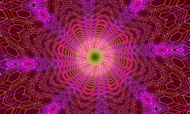 Tunel Neonowy Fraktalny Kalejdoskop VJLoops 5:3 Wide 60fps Wygaszacz