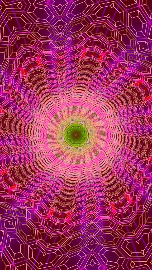 Neon Tunnel Pink Mandala Web 9:16 Reels 60fps Screensaver Vj Loop