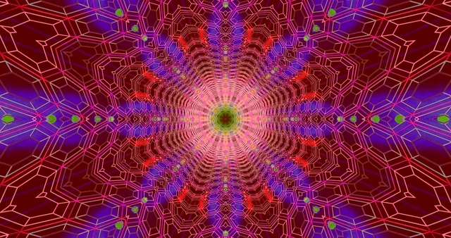 Psychedelic Neon Tunnel Red Purple 4k uhd 60fps screensaver Vj clip