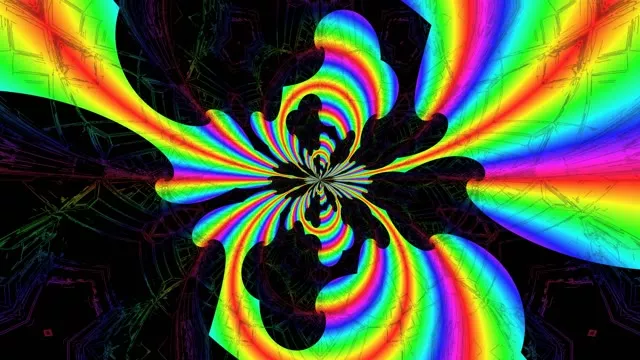 Psychedelische Regenbogen Spirale Kaleidoskop VJ Loop - Abstrakte farbenfrohe Bewegung Hinter...