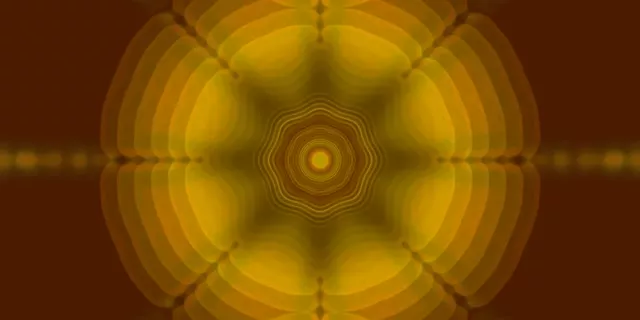 Pulsating Golden ექვსკუთხედი ნეონის გვირაბი 2:1 Univisium 60fps VJLoops ეკრანის დამცველი