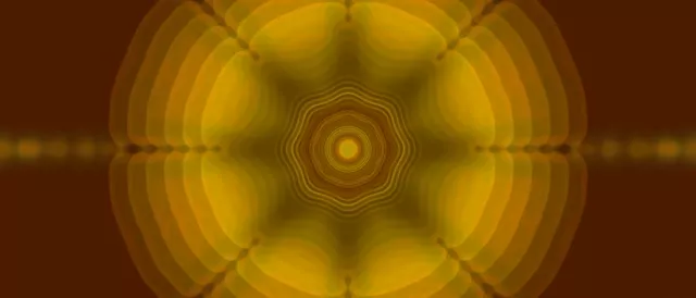 Pulsating Golden Mandala Neon Tunnel 21:9 Ultrawide 60fps VJ Loop Screensaver