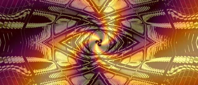 Pulsating Golden Neon Tunnel 21:9 Ultrawide 60fps VJ Loop Screensaver