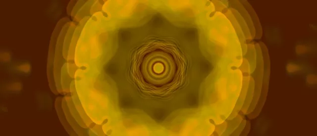 Pulsating Golden Neon Tunnel 21:9 Ultrawide 60fps VJ Loop Screensaver