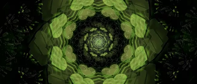 Pulsating Green Spiral Neon Tunnel 21:9 Ultrawide 60fps VJ Loop Screensaver