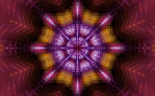 Pulsating Kaleidoscope Neon Tunnel VJ Loop 16:10 MacBook 60fps Screensaver
