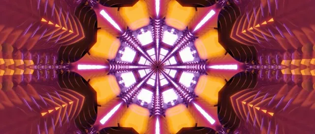 Pulsating Kaleidoscope Neon Tunnel | VJ Loop 21:9 Ultrawide 60fps Screensaver