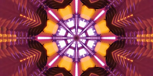 Pulsating Kaleidoscope Neon Tunnel | VJ Loop 60fps 2:1 Univisium Screensaver