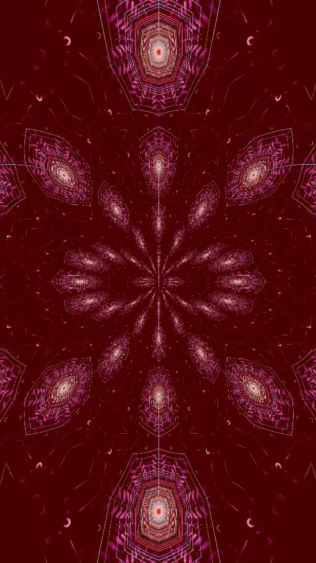 Pulsating Kaleidoscope Neon Tunnel VJ Loop 9:16 Reels 60fps Screensaver