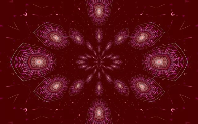 Pulsating Magenta Kaleidoscope Neon Tunnel 16:10 Macbook 60fps Screensaver VJ Loop