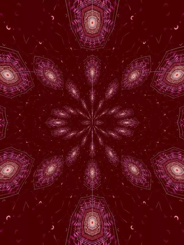 Pulsating Magenta Kaleidoscope Neon Tunnel | 3:4 iPad | 60fps VJ Loop Screensaver