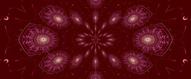 Pulsating Magenta Kaleidoscope Neon Tunnel VJ Loop 2.39:1 60fps Screensaver
