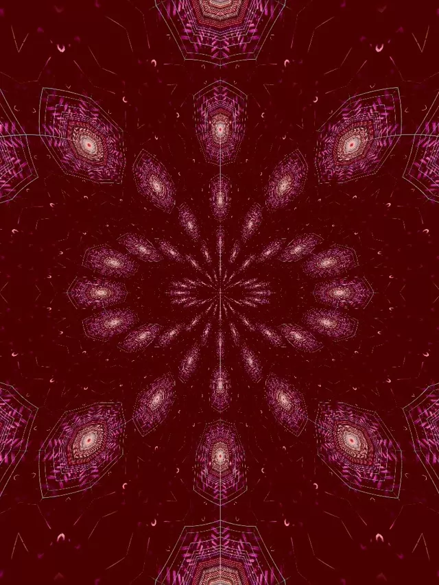 Pulsating Magenta Mandala Neon Tunnel 3:4 iPad Portrait 60fps VJ Loop Screensaver